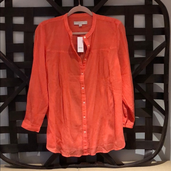 NWT Loft button down Blouse Sz Small - Picture 1 of 3